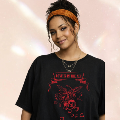 Love is in the Air Cupid Valentines Oversized T-shirt