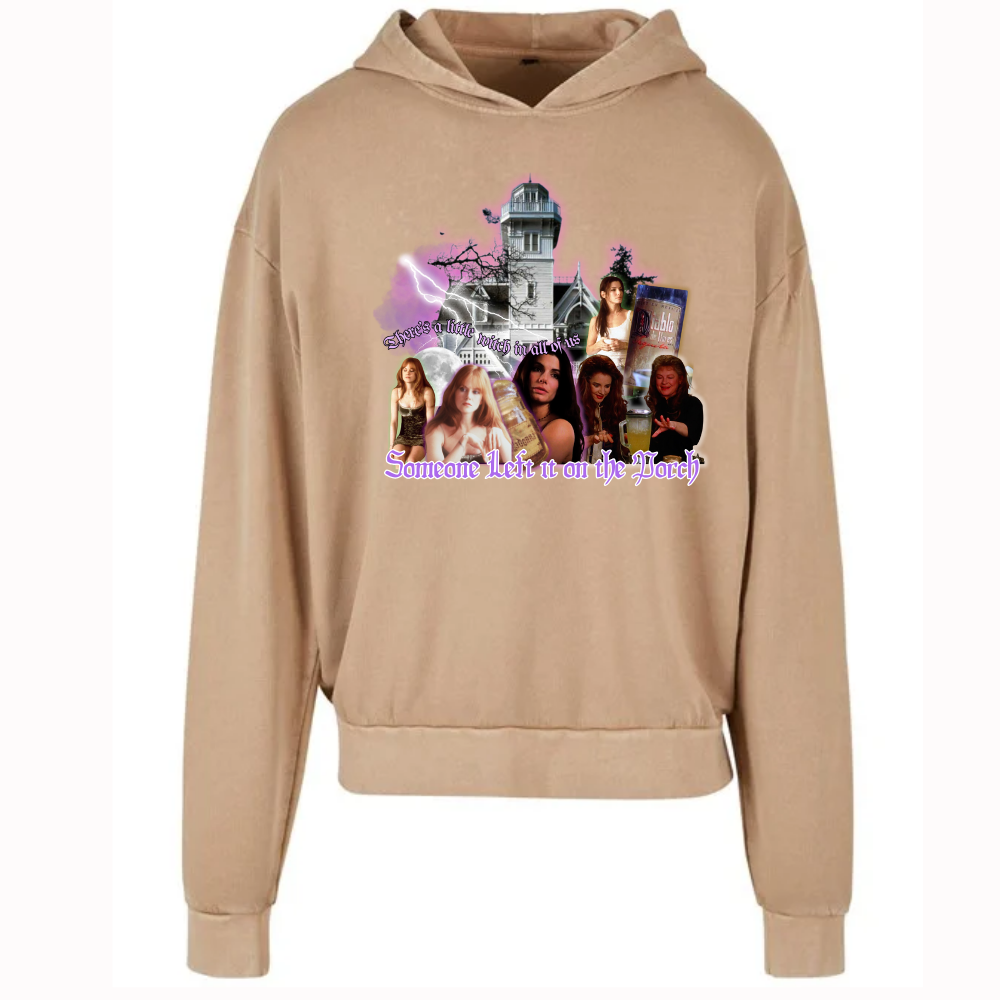 Practical Magic Someone left it on the porch Acid Wash Oversized Unisex Hoodie