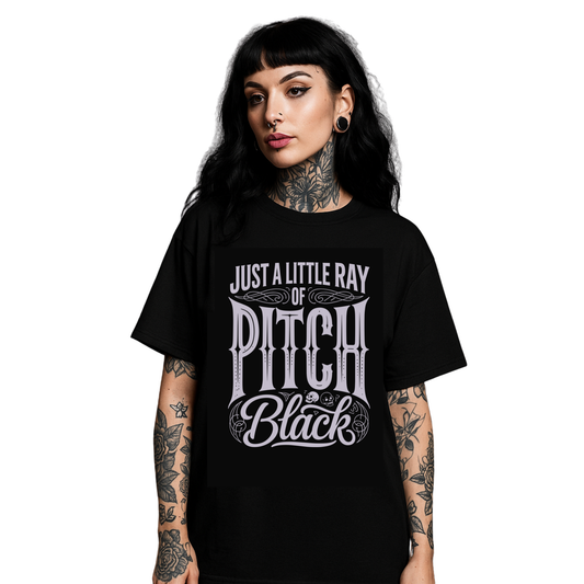 Just a Little Ray of Pitch Black Oversized Short Sleeve T-shirt