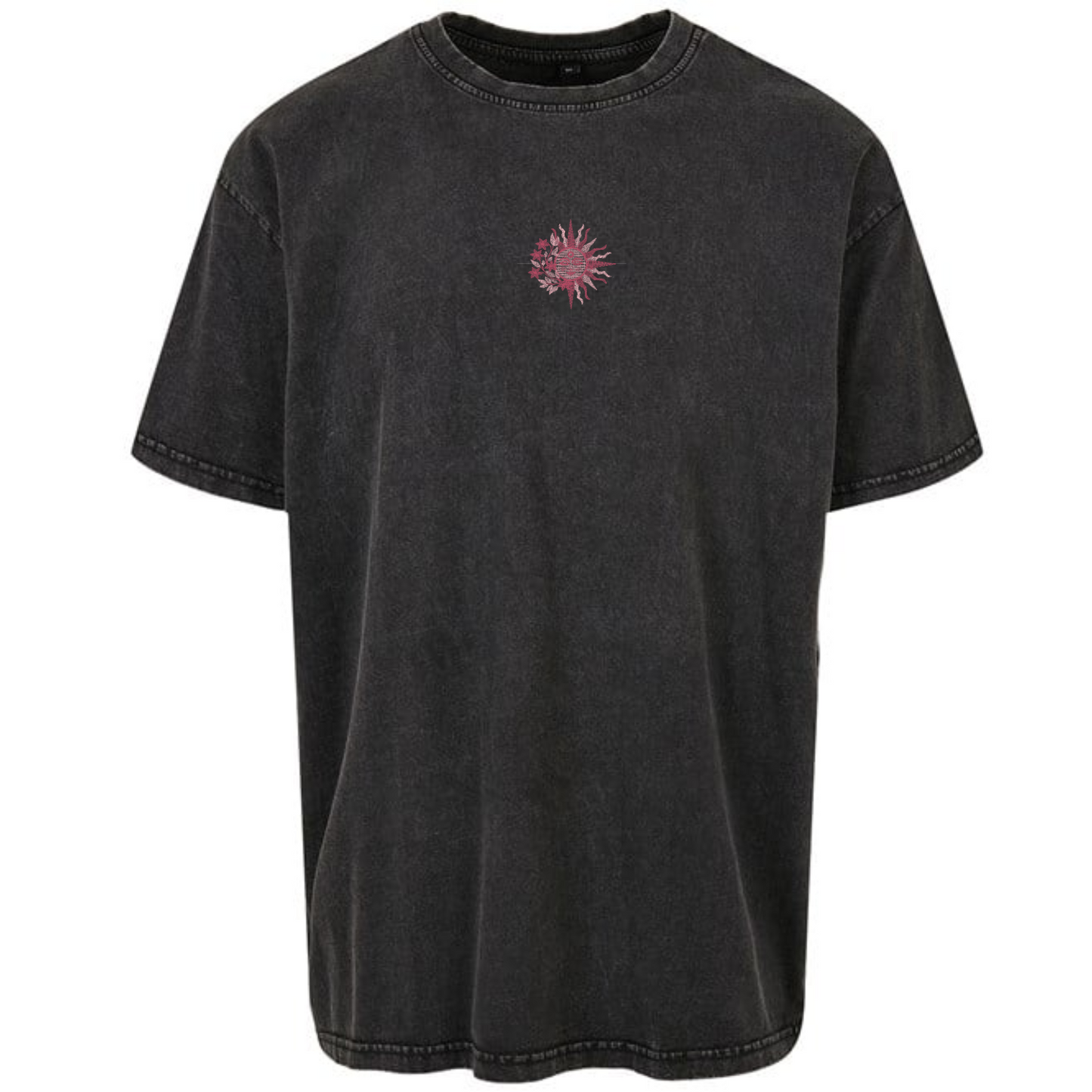 Sun Moon Spiritual Embroidered Oversized Short Sleeve T-shirt