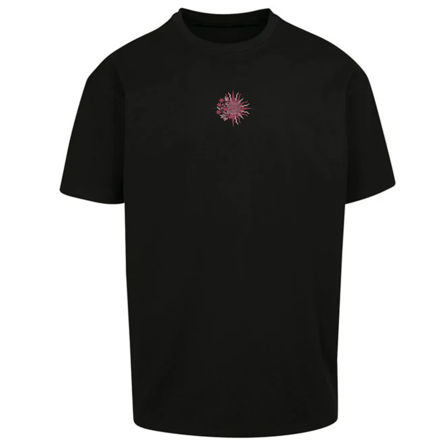 Sun Moon Spiritual Embroidered Oversized Short Sleeve T-shirt