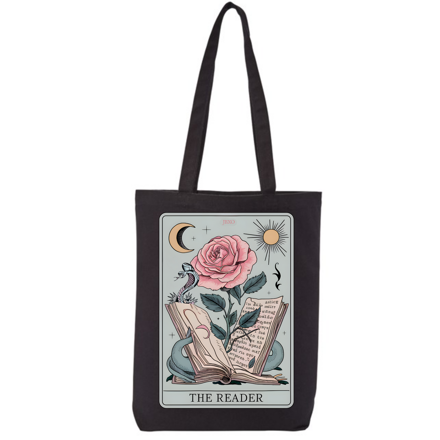 The Reader Tarot Black Tote Bag