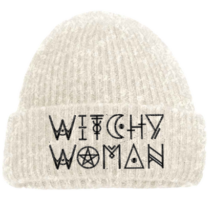 Witchy Woman Gothic Embroidered Adults Beanie Hat