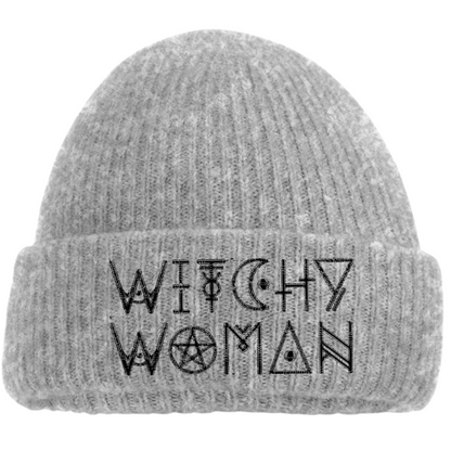 Witchy Woman Gothic Embroidered Adults Beanie Hat