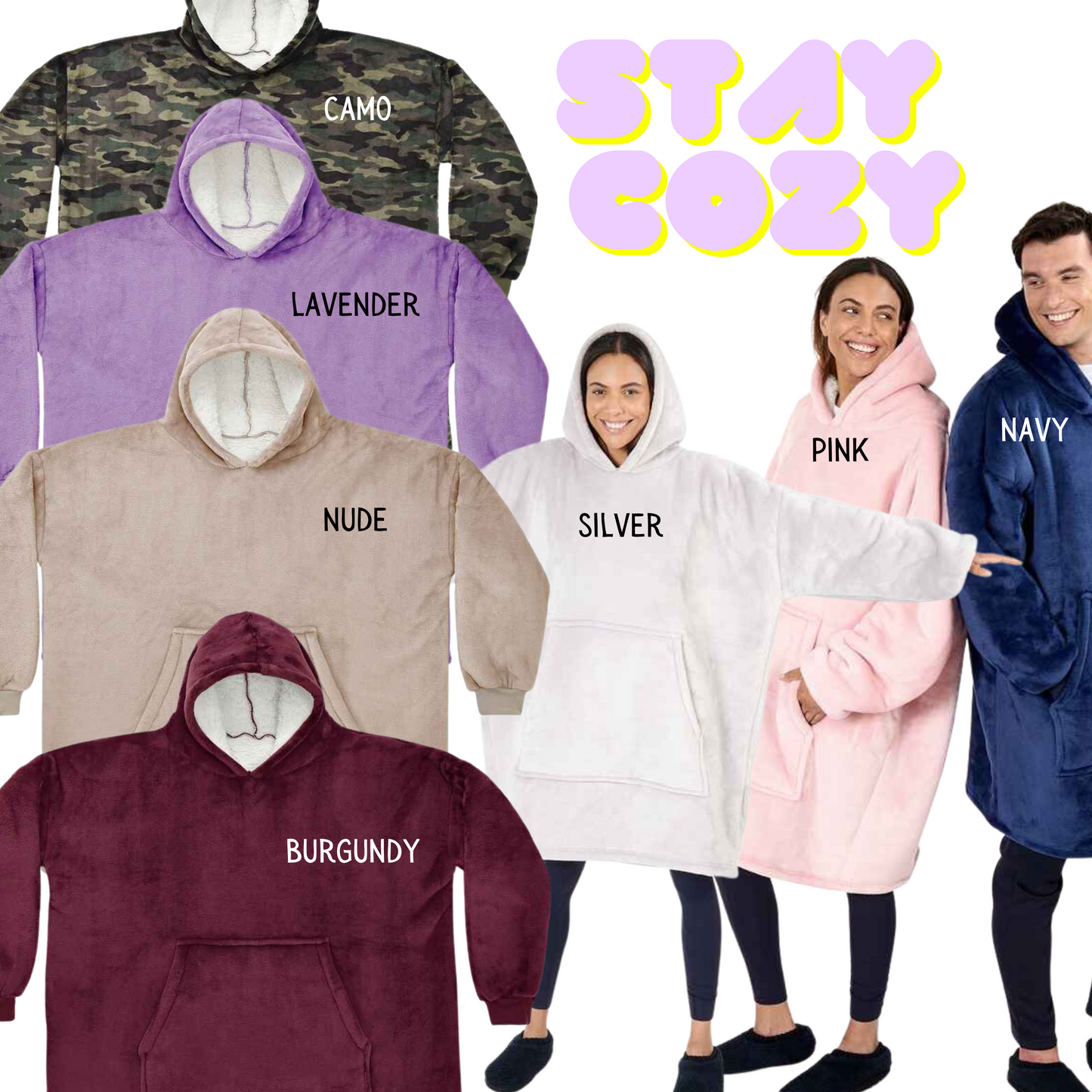 Embroidered Oversized Adults Blanket Hoodie