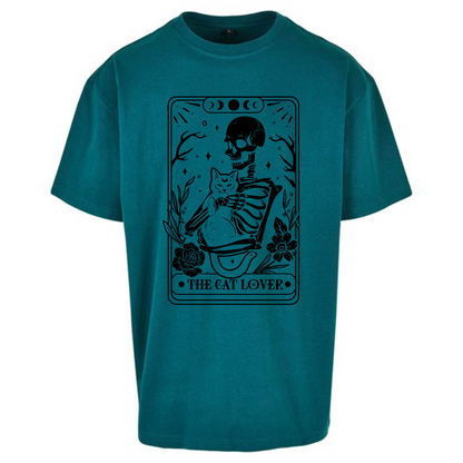 The Cat Lover Tarot Skull Premium Oversized Short Sleeve T-shirt
