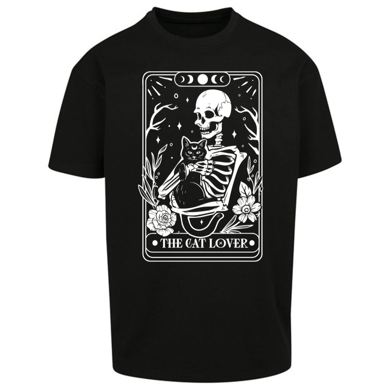 The Cat Lover Tarot Skull Premium Oversized Short Sleeve T-shirt