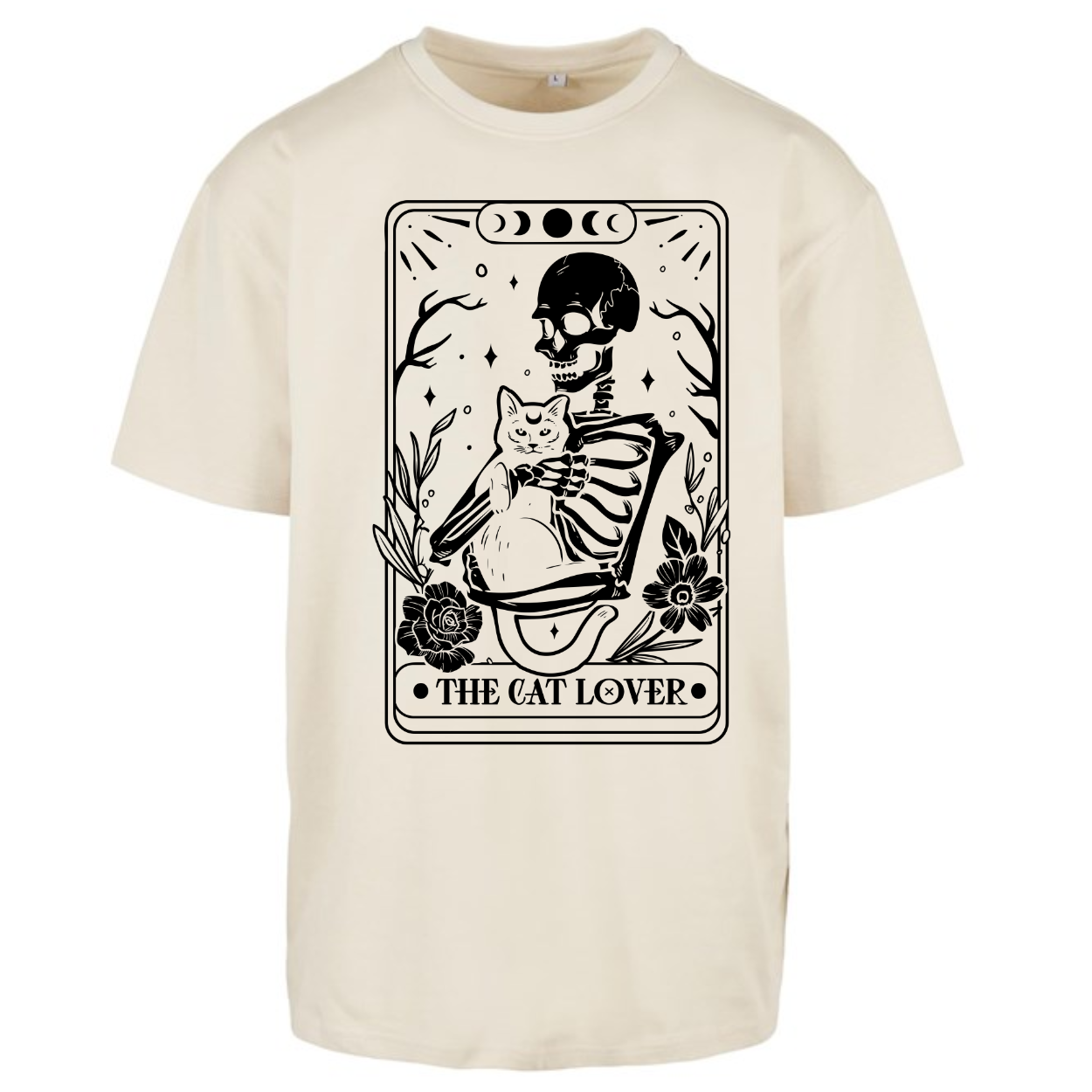 The Cat Lover Tarot Skull Premium Oversized Short Sleeve T-shirt