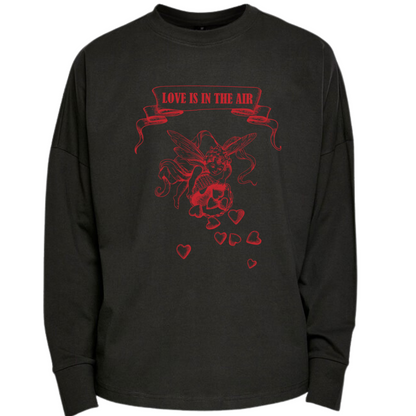 Love is in the Air Cupid Valentines Long Sleeve Premium Oversized T-shirt