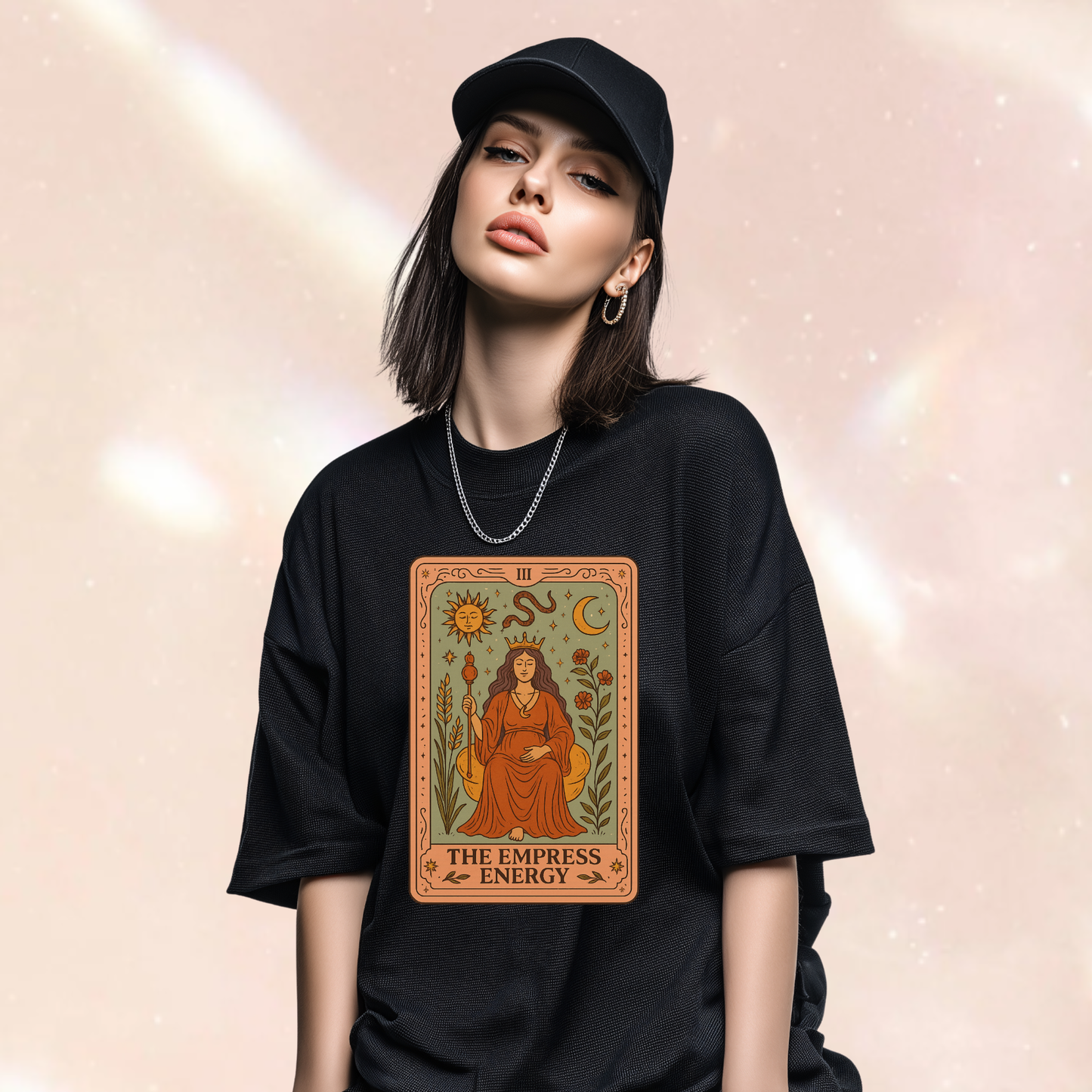 Empress Energy Tarot Spiritual Oversized Short Sleeve T-shirt