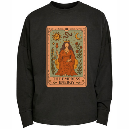 Empress Energy Tarot Premium Oversized Long Sleeve Black T-shirt