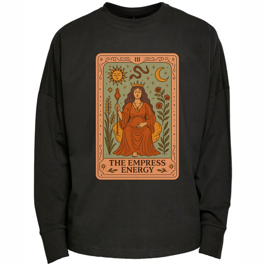 Empress Energy Tarot Premium Oversized Long Sleeve Black T-shirt