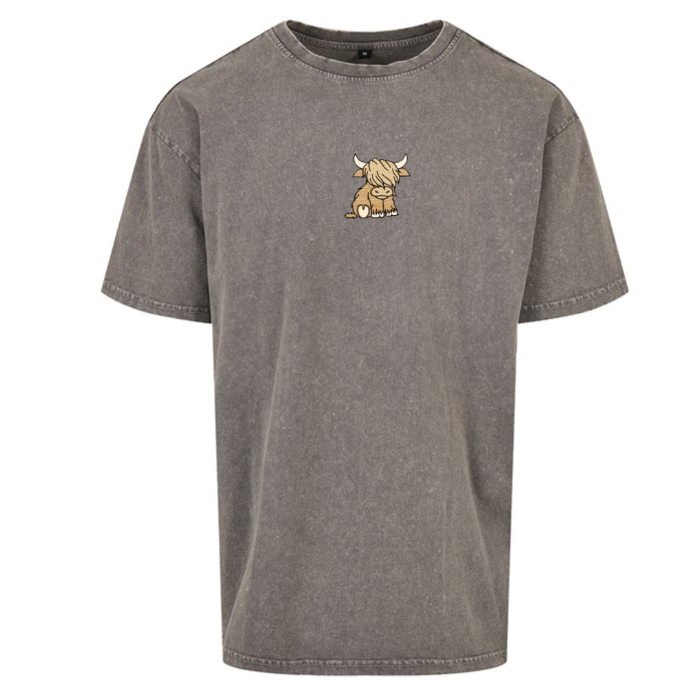 Highland Cow Embroidered Oversized T-shirt