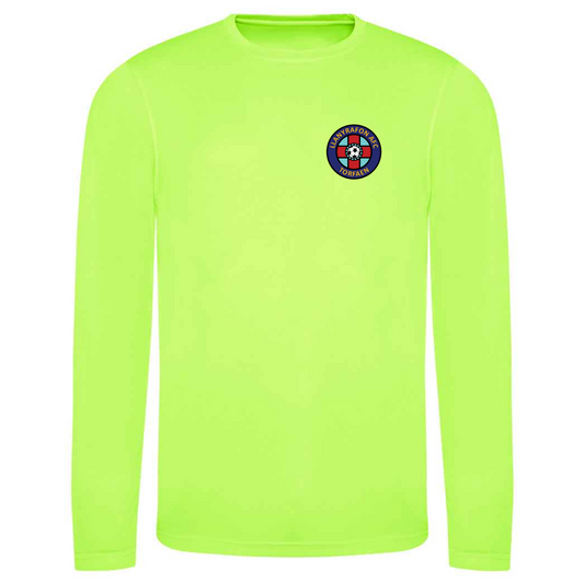 EXTRAS Llanyrafon AFC (Adults sizes only) Electric Green Long Sleeve T-shirt