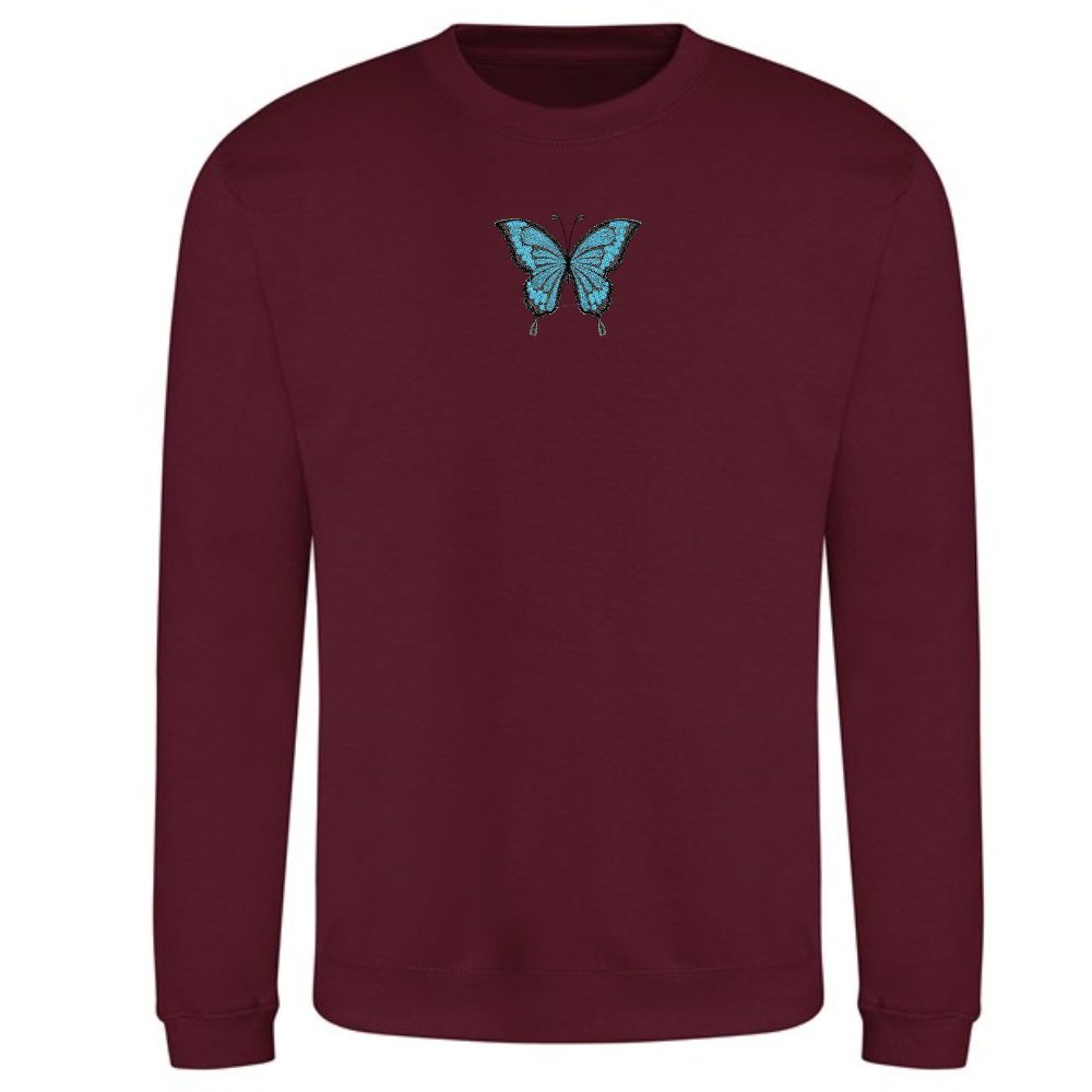 Morpho Butterfly Embroidered Unisex Jumper