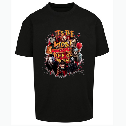 Most Wonderful Time Horror Movie Oversized Short Sleeve T-shirt