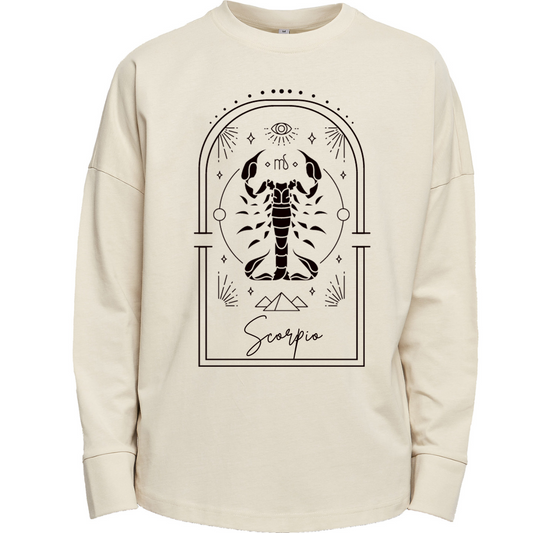 Scorpio Zodiac Long Sleeve Premium Oversized T-shirt