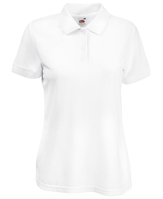 Ladies White Polo Shirt Cotton Fruit of the Loom 2XL Size 18