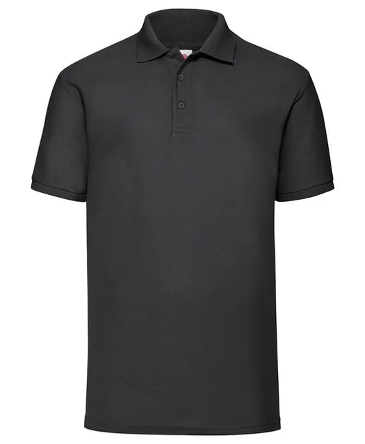 Unisex Black Polo Shirt Cotton Fruit of the Loom 2XL