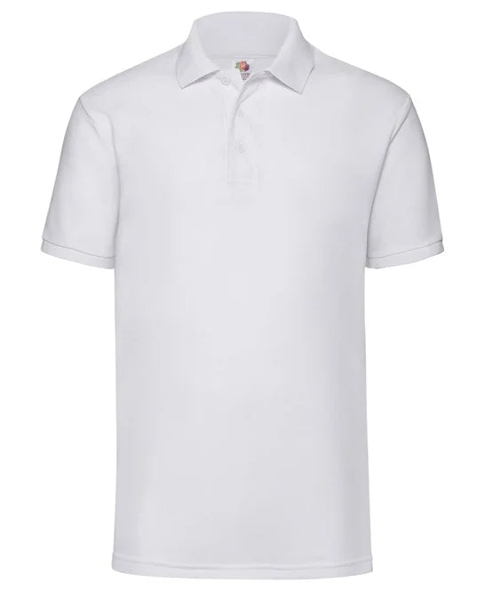 Unisex White Polo Shirt Cotton Fruit of the Loom XL