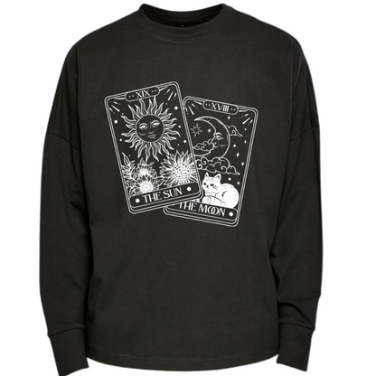 The Sun & Moon Tarot Long Sleeve Premium Oversized T-shirt