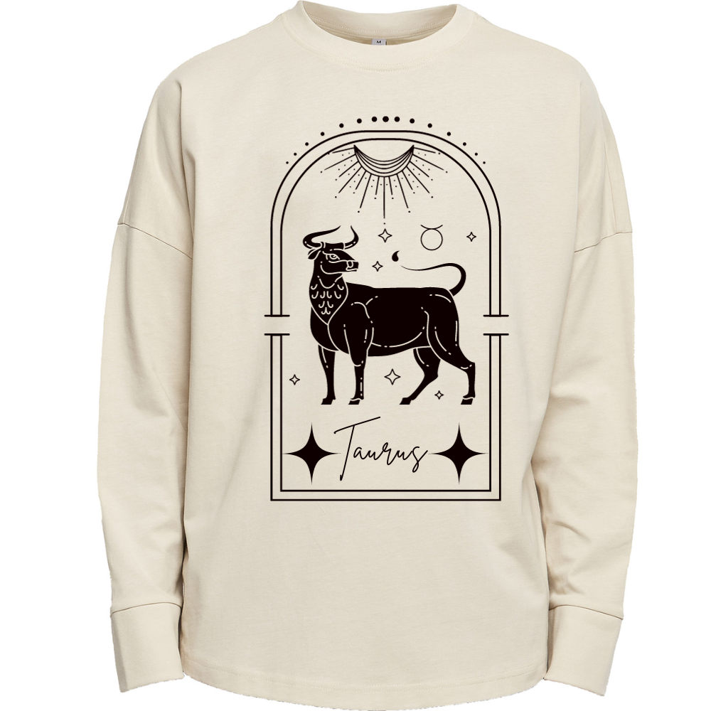 Taurus Zodiac Long Sleeve Premium Oversized T-shirt