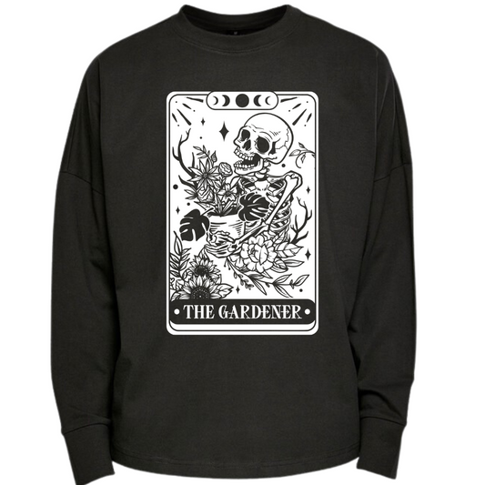 The Gardner Skull Tarot Premium Oversized Long Sleeve T-shirt