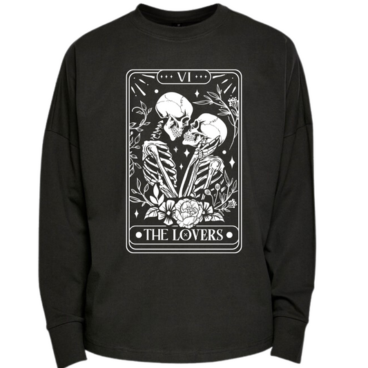 The Lovers Tarot Long Sleeve Premium Overszied T-shirt