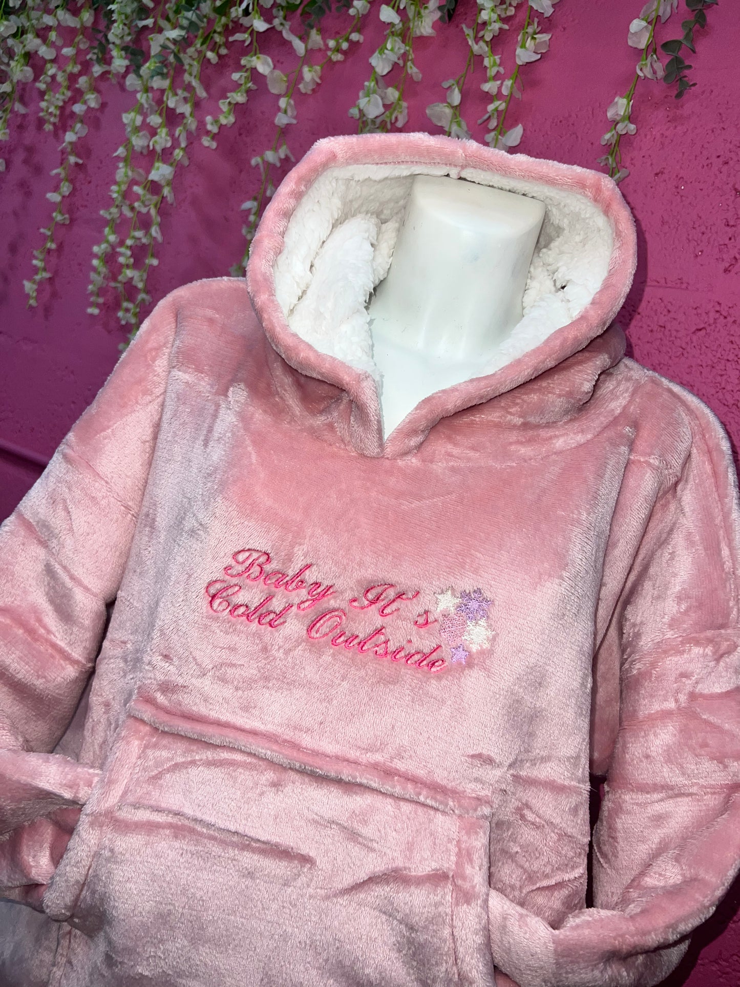 Embroidered Oversized Adults Blanket Hoodie